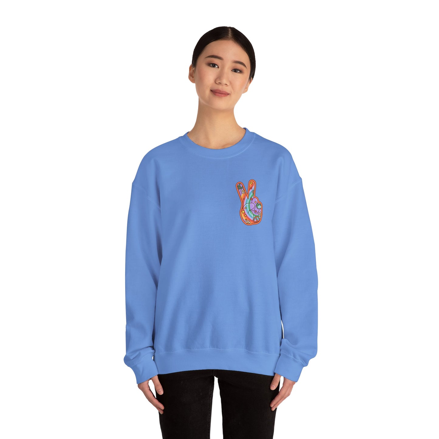 Hippie Peace Hand Sign Sweatshirt