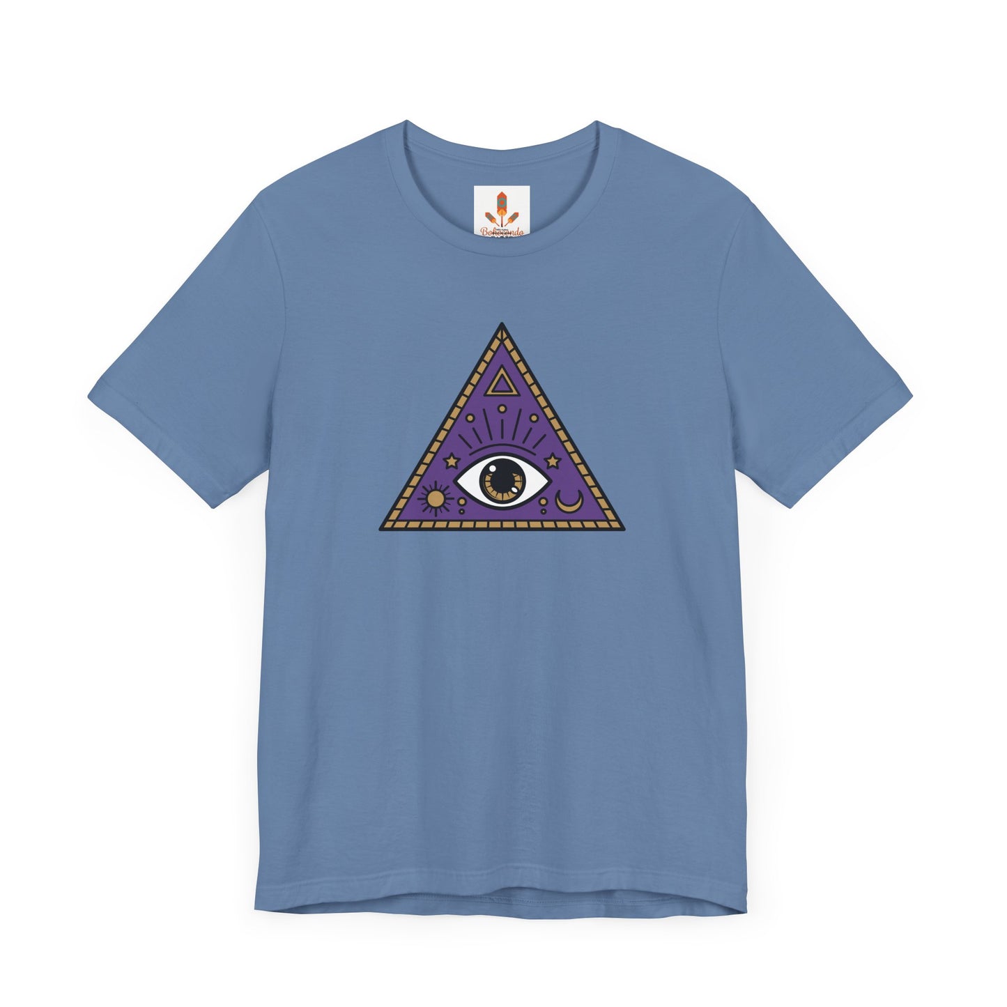 White Evil Eye and Pyramid T-shirt