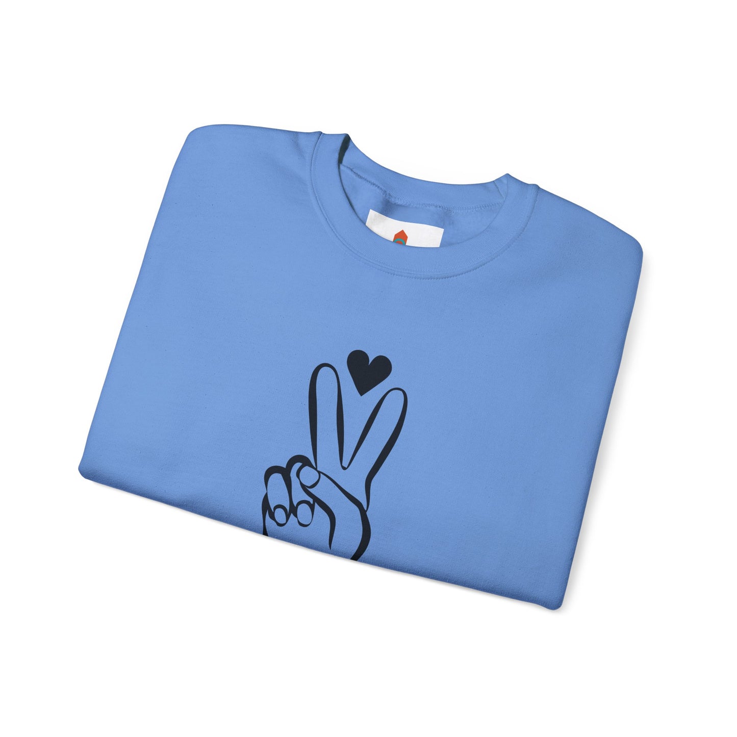 Peace Hand Sign with Heart Sweatshirt