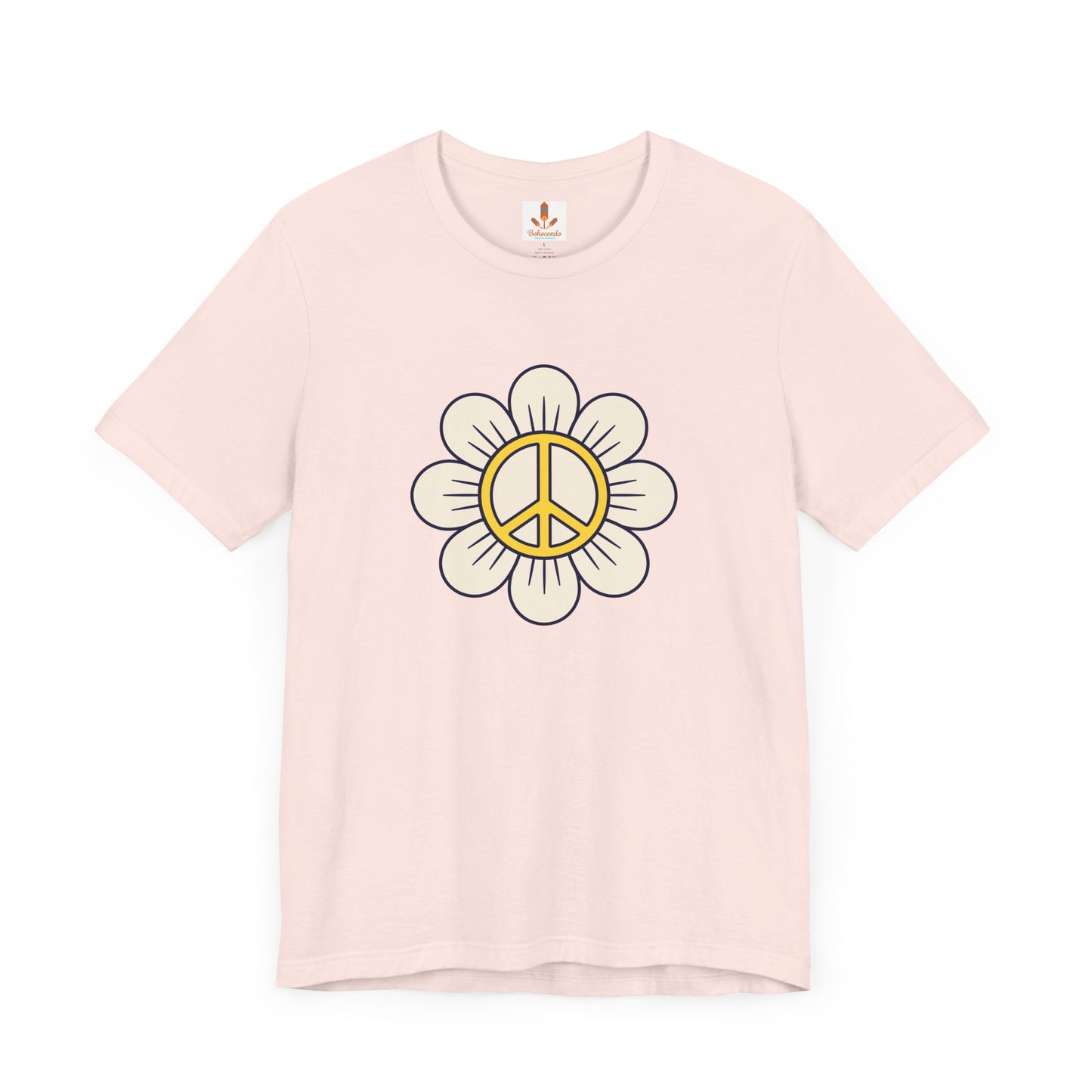 Yellow Peace Sign in a Flower T-shirt