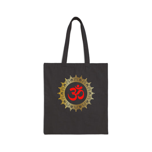 Golden Mandala Om Cotton Tote Bag