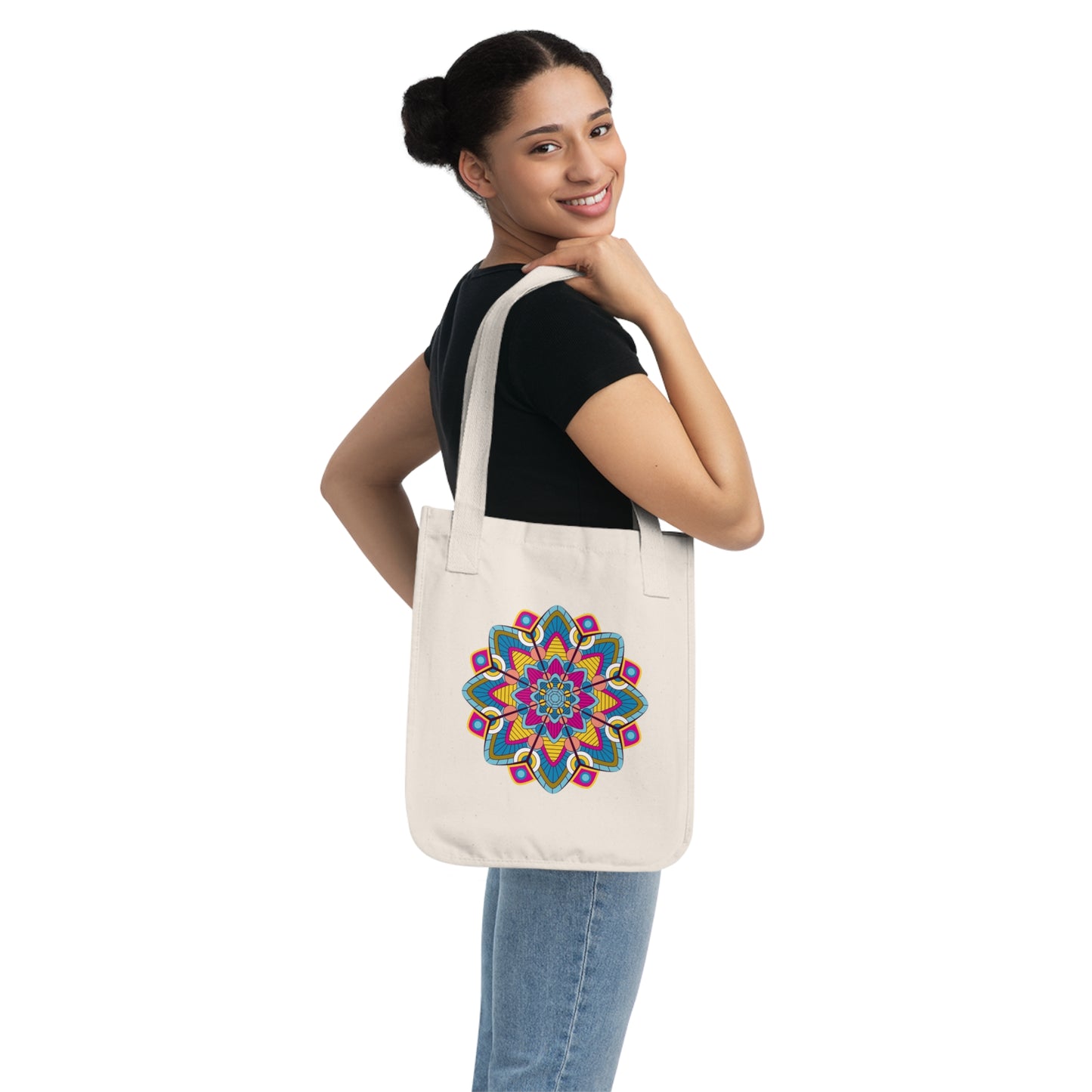 Colorful Mandala Organic Canvas Tote Bag