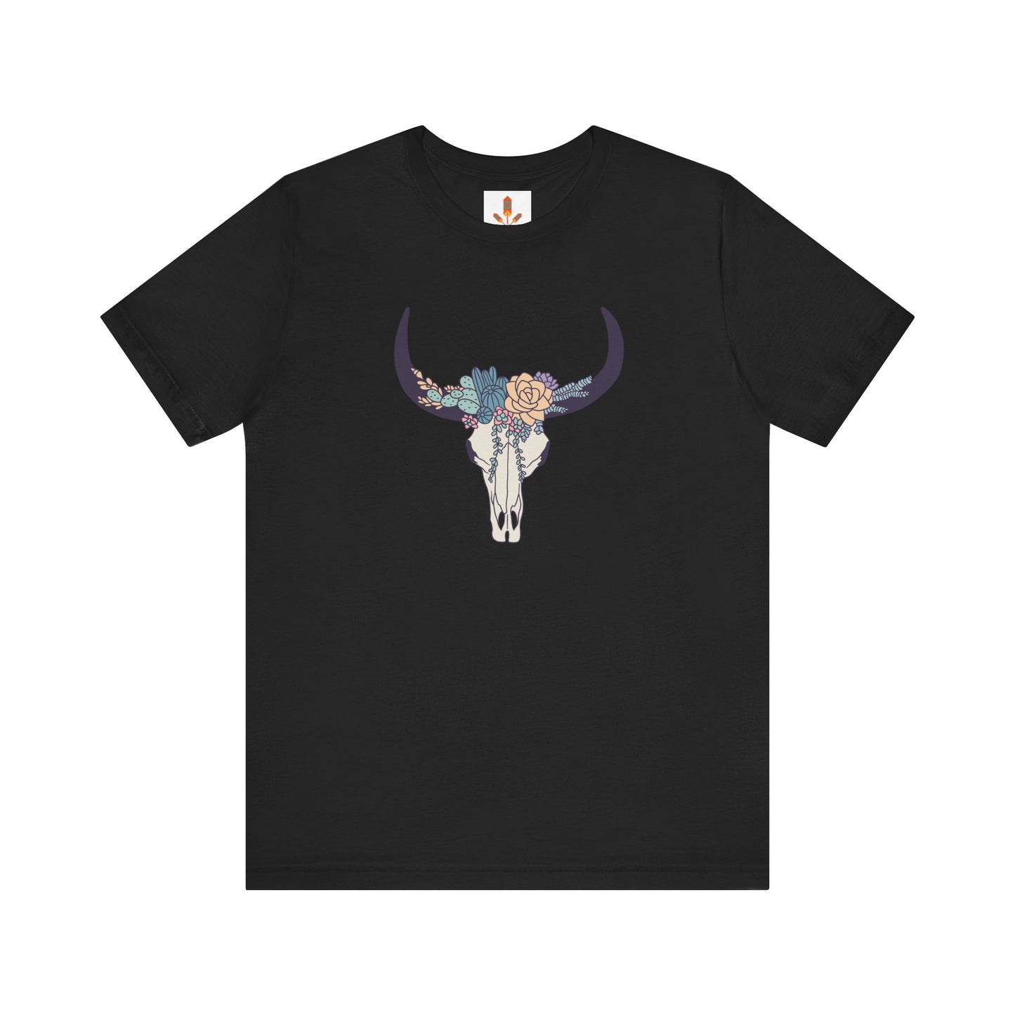 Buffalo Skull with Flowers T-shirt