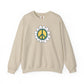 Peace Sign in White Flower Sweatshirt