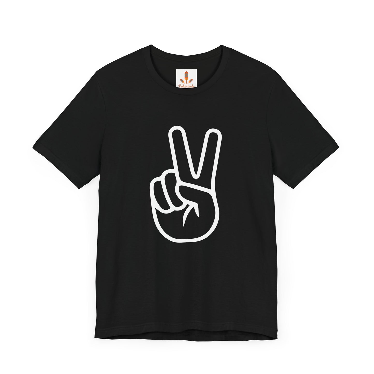 White Simple Peace Hand Sign T-shirt