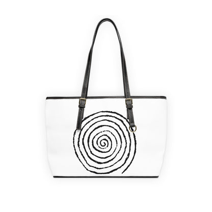 Spiral of Life Drawing Leather Shoulder Bag