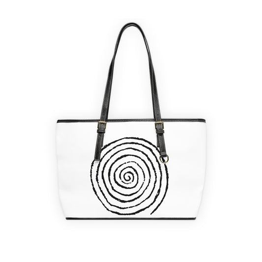 Spiral of Life Drawing Leather Shoulder Bag