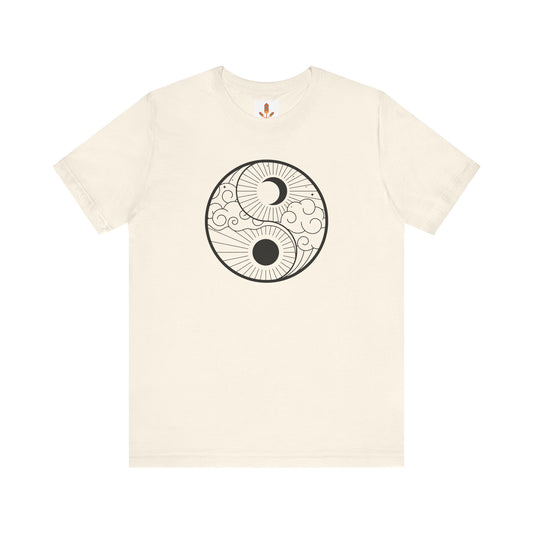 Yin Yang Sun and Moon Design T-shirt