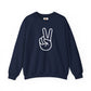 White Simple Peace Hand Sign Sweatshirt