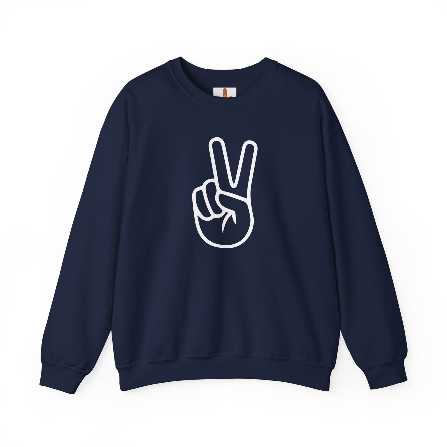 White Simple Peace Hand Sign Sweatshirt