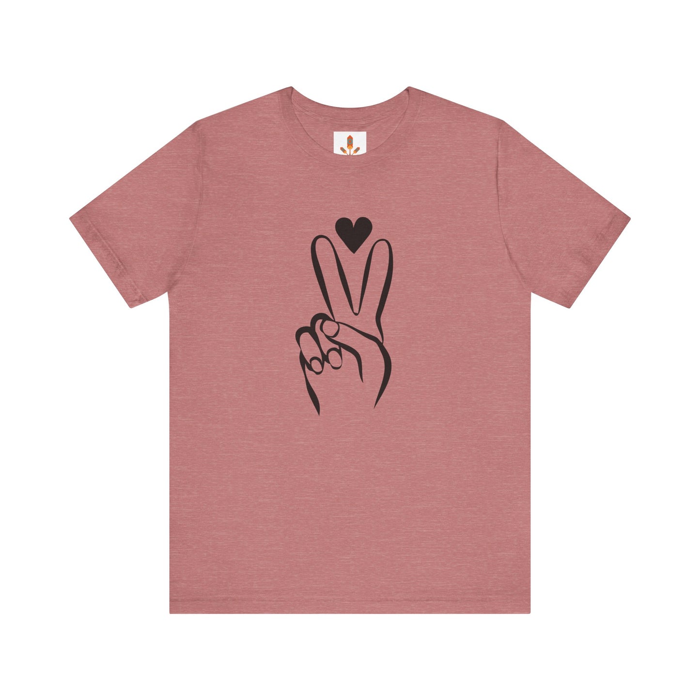 Peace Hand Sign with Heart T-shirt