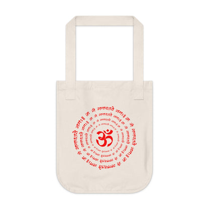 Om Mantra Design Organic Canvas Tote Bag