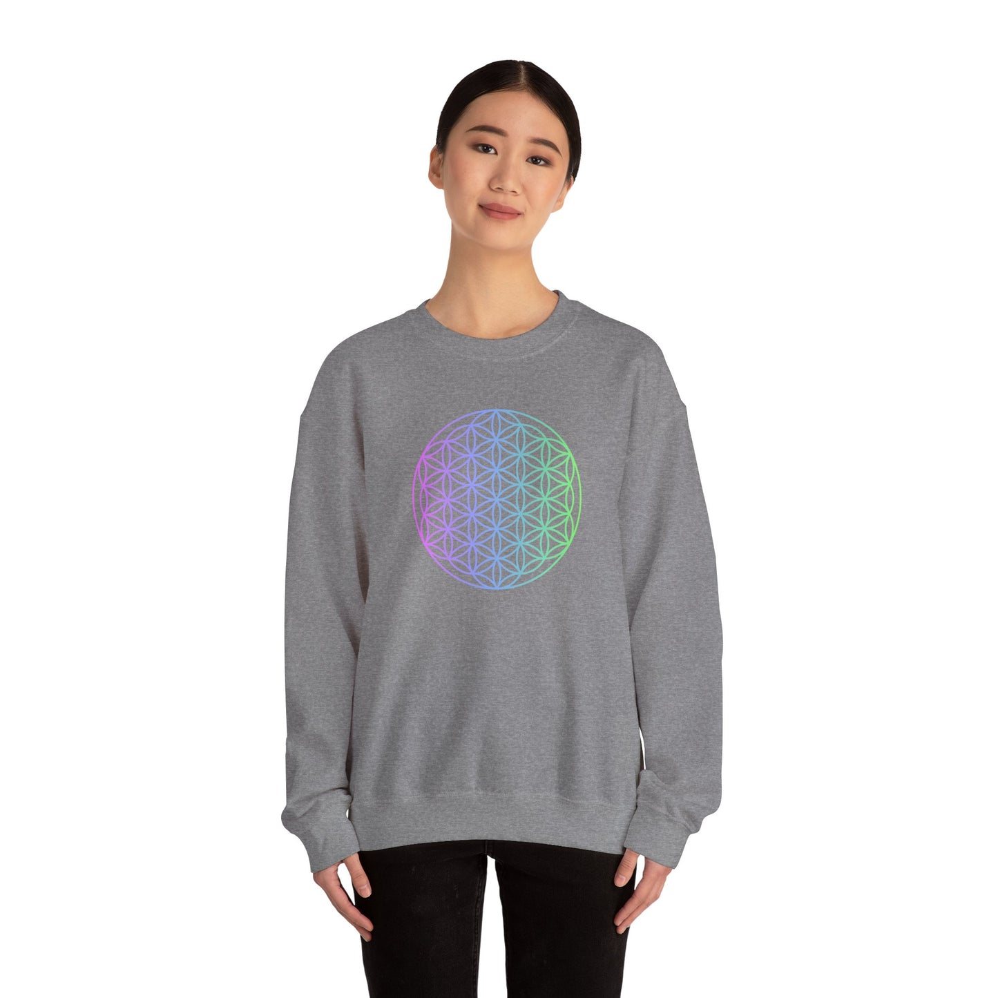 Blue and Green Flower of Life Sweatshirt