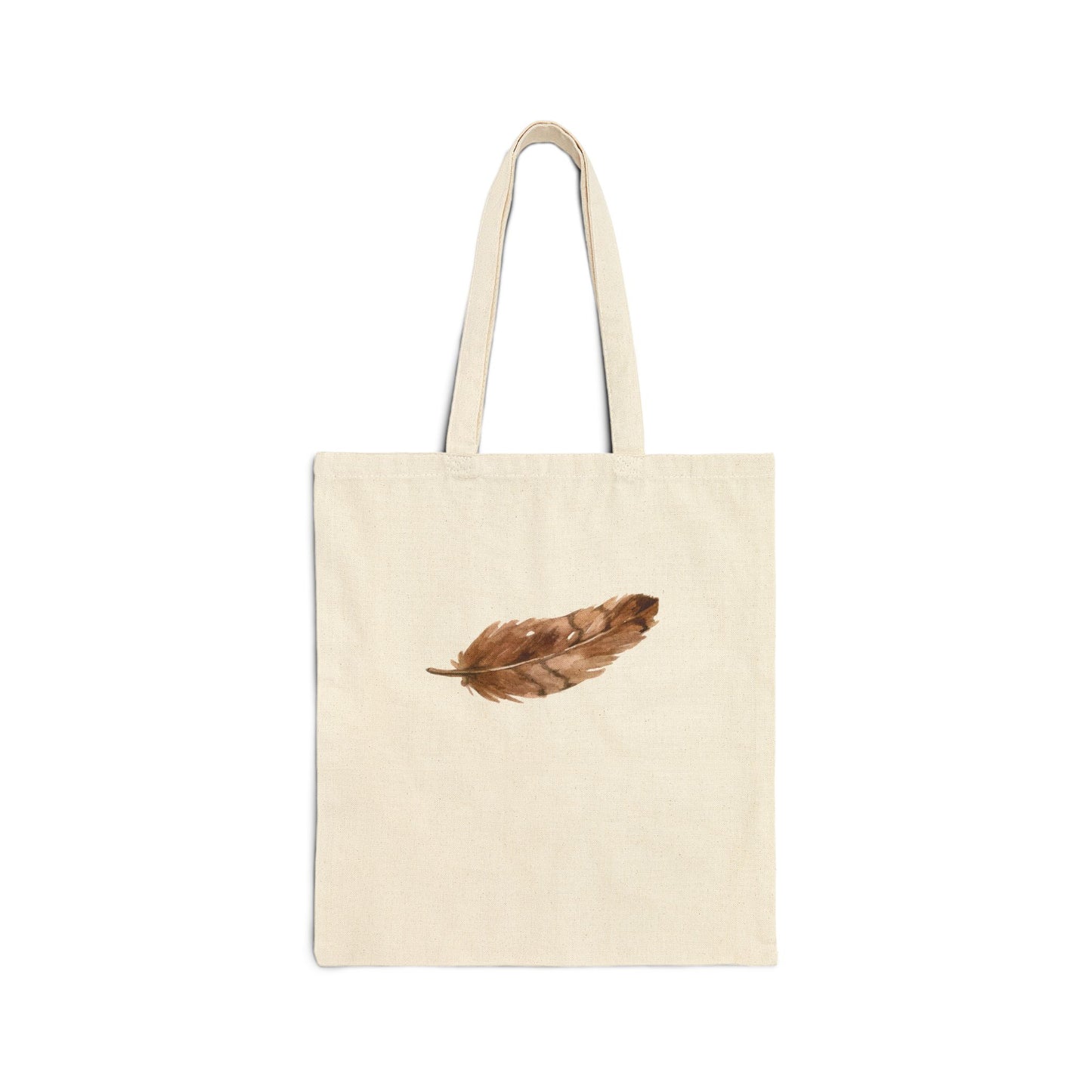 Brown Feather Cotton Tote Bag