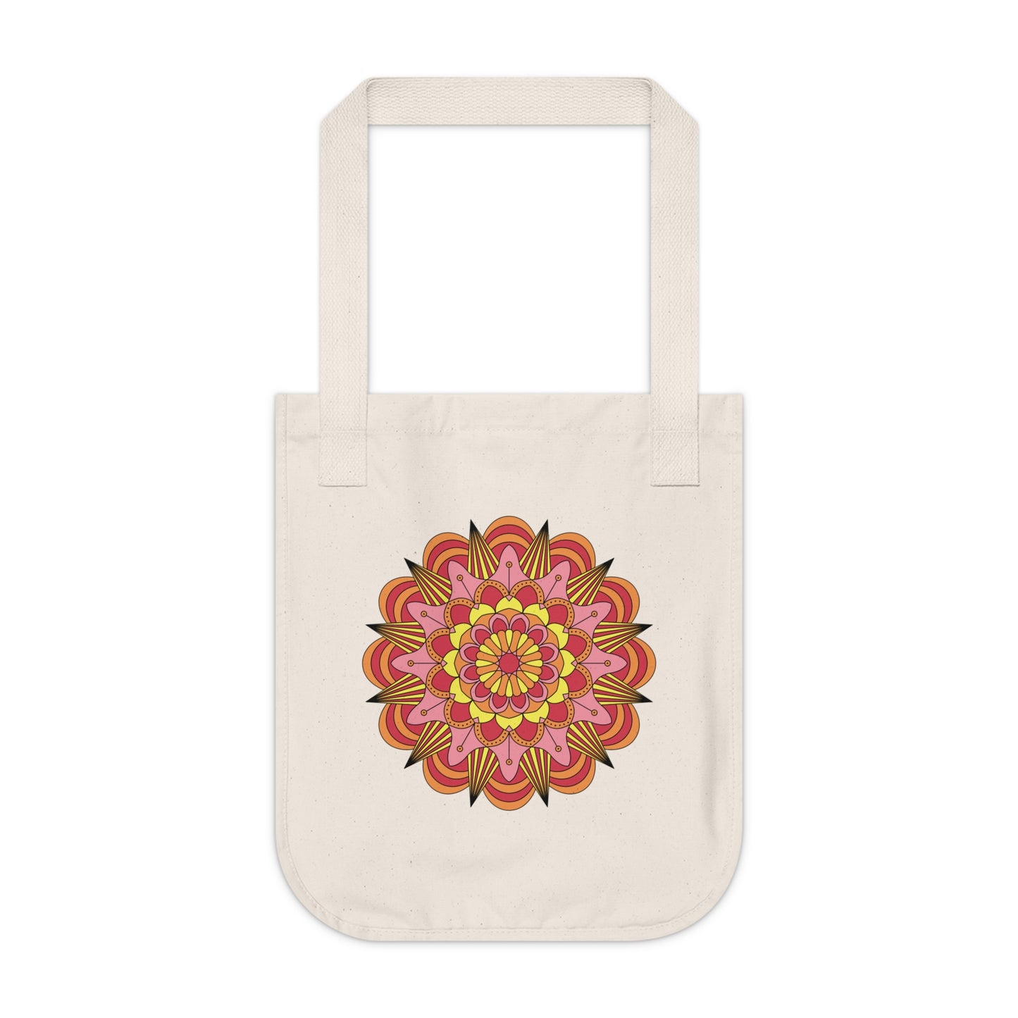 Geometric Mandala Organic Canvas Tote Bag