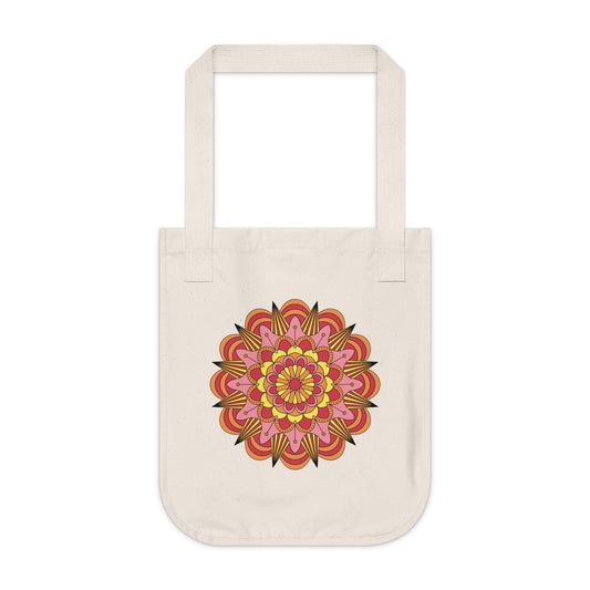 Geometric Mandala Organic Canvas Tote Bag