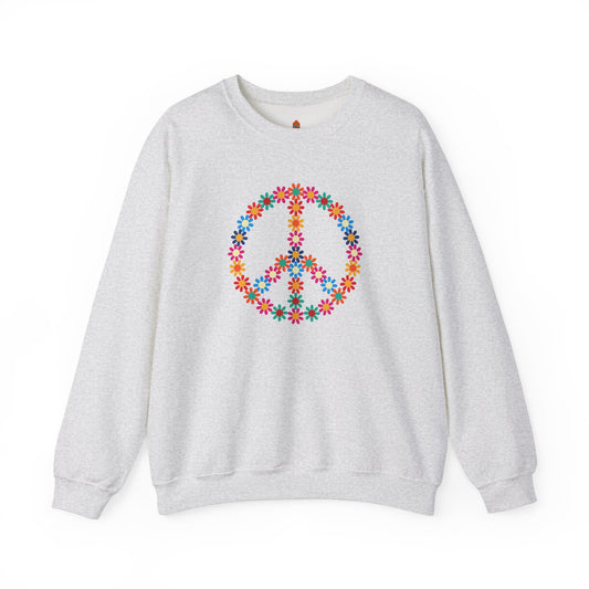 Peace Sign made of Flowers Sweatshirt