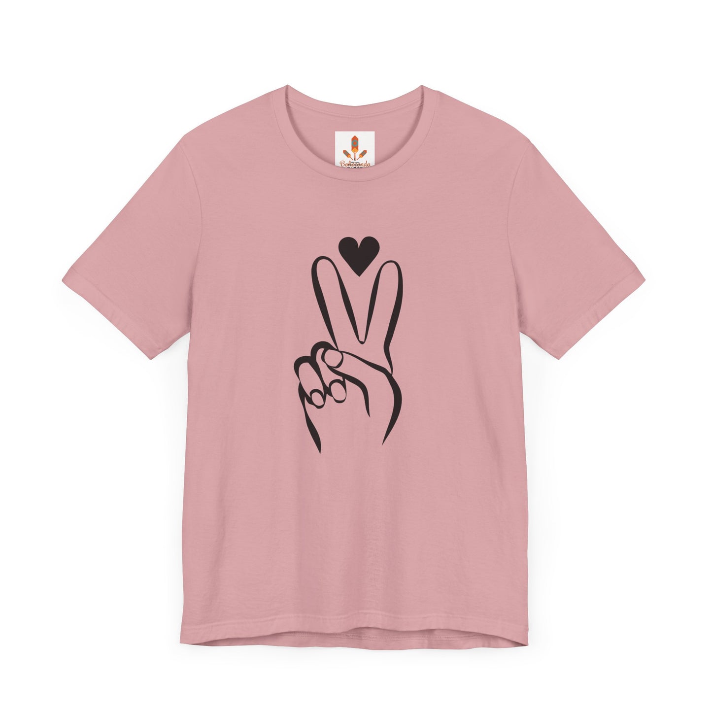 Peace Hand Sign with Heart T-shirt