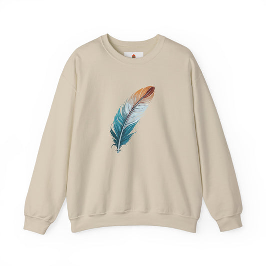 Blue and White Feather Sweatshirt