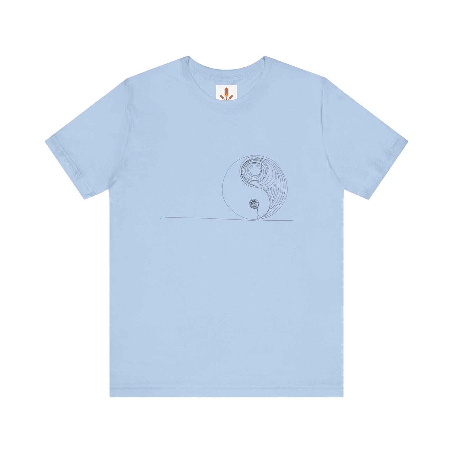 Minimalistic Yin Yang Drawing T-shirt