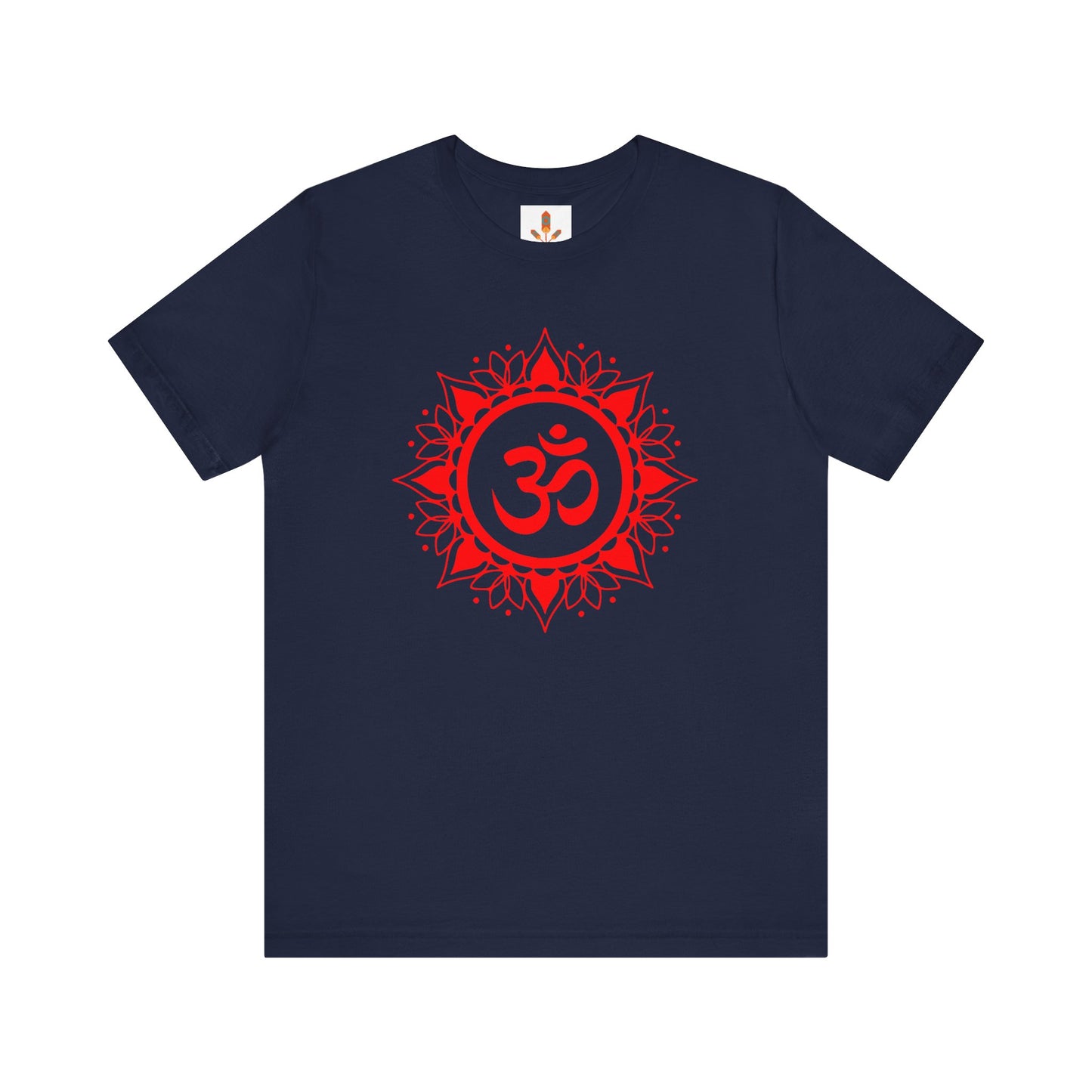 Red Om Lotus Design T-shirt