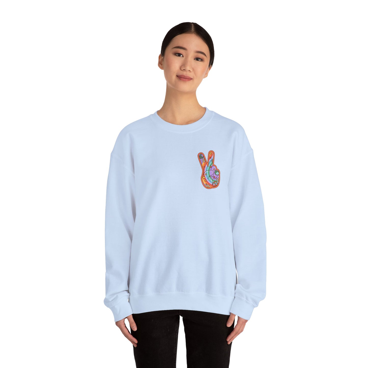 Hippie Peace Hand Sign Sweatshirt