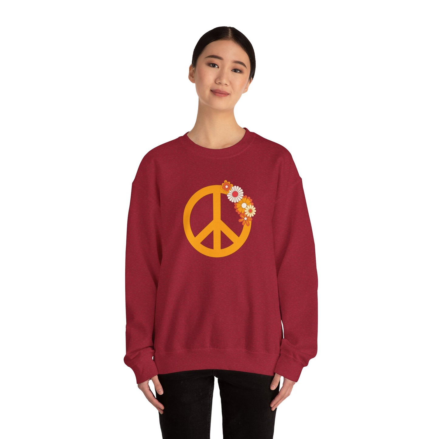 Peace Sign with Flowers Sweatshirt