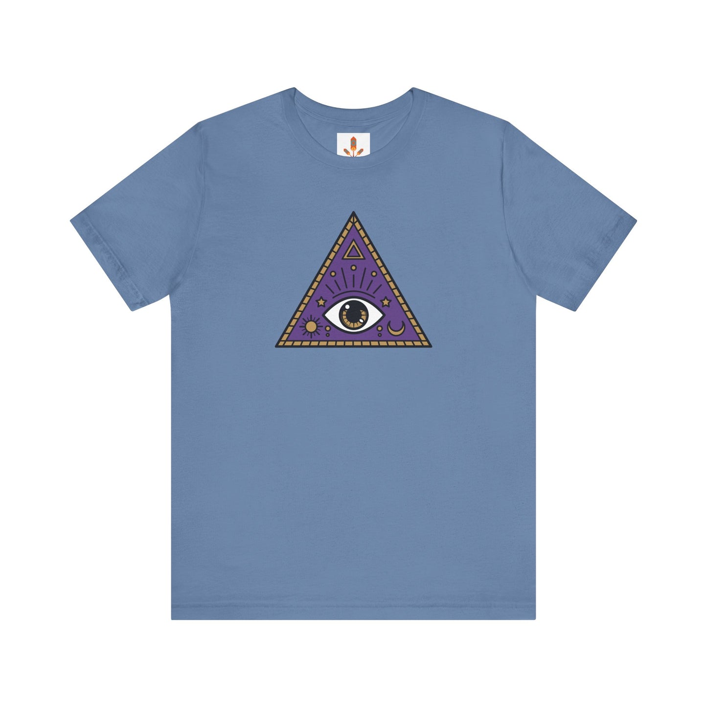 White Evil Eye and Pyramid T-shirt