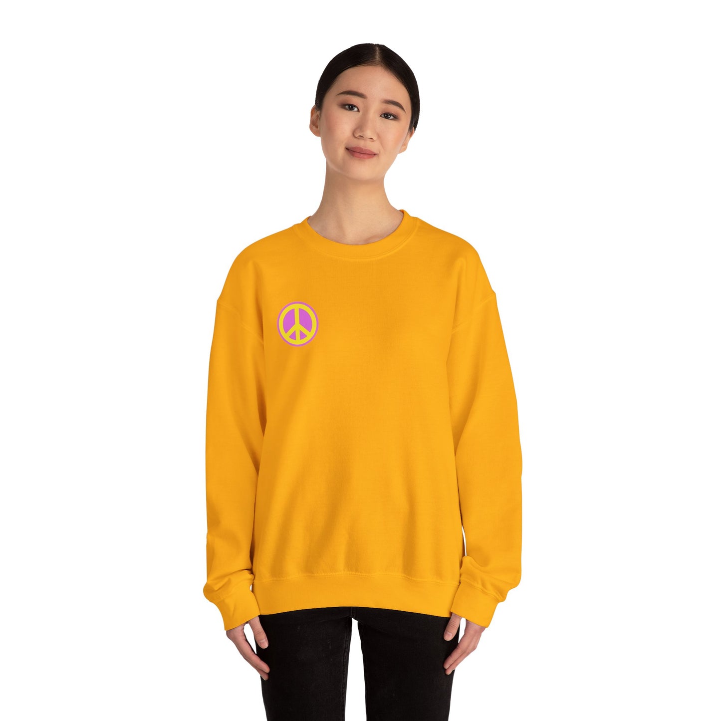 Yellow and Purple Peace Sign Sweatshirt