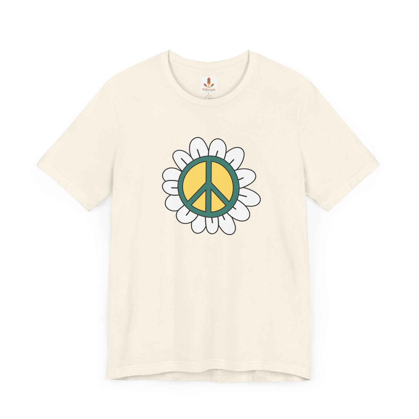 Peace Sign in White Flower T-shirt