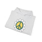 Peace Sign in White Flower Hoodie