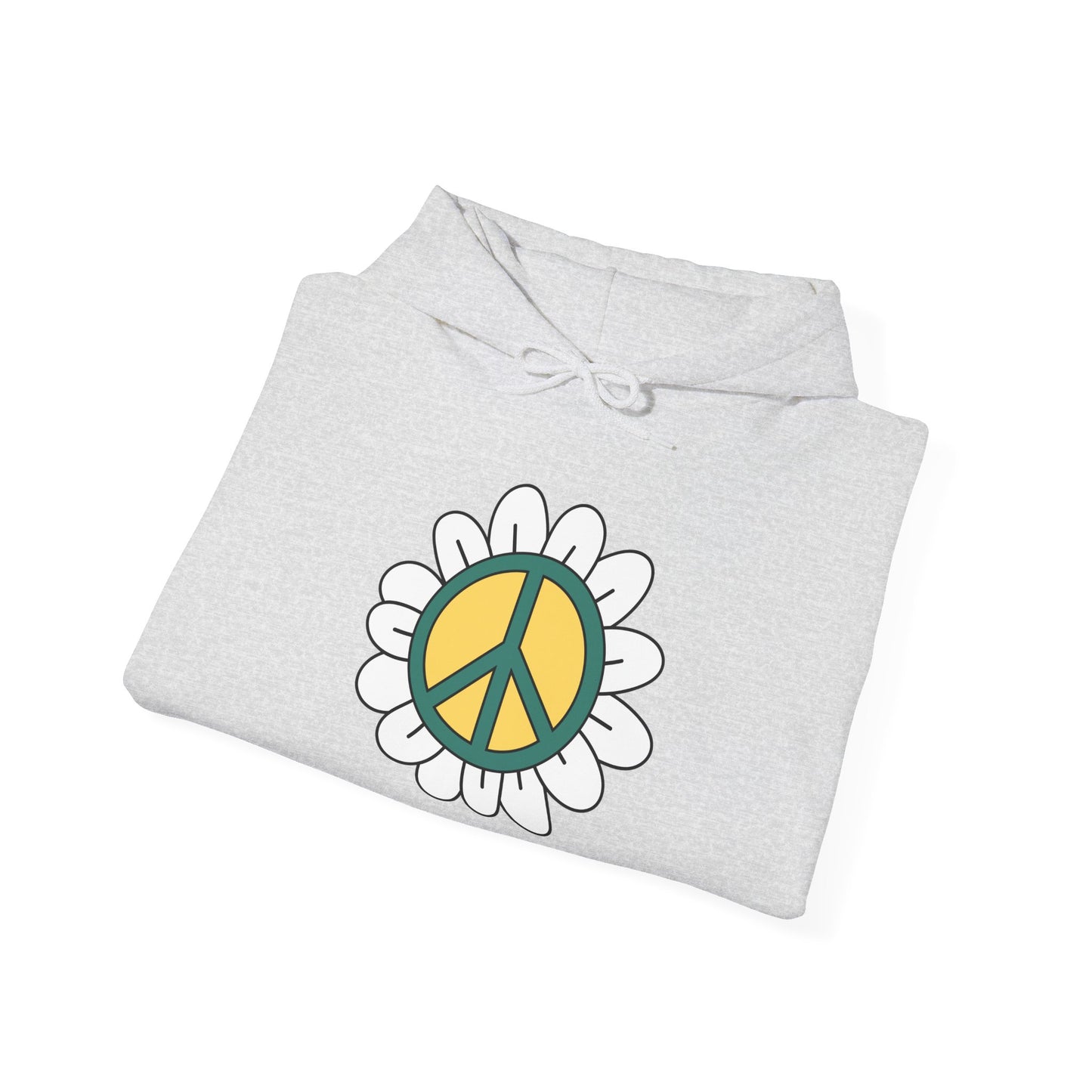 Peace Sign in White Flower Hoodie