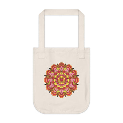 Geometric Mandala Organic Canvas Tote Bag
