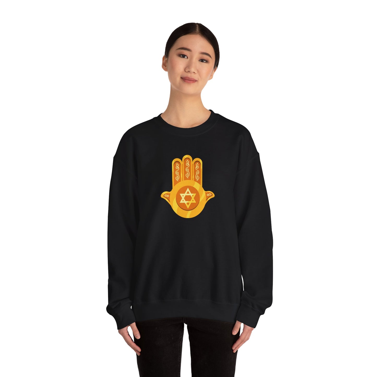 Golden Hamsa Hand with Star of David Sweatshirt