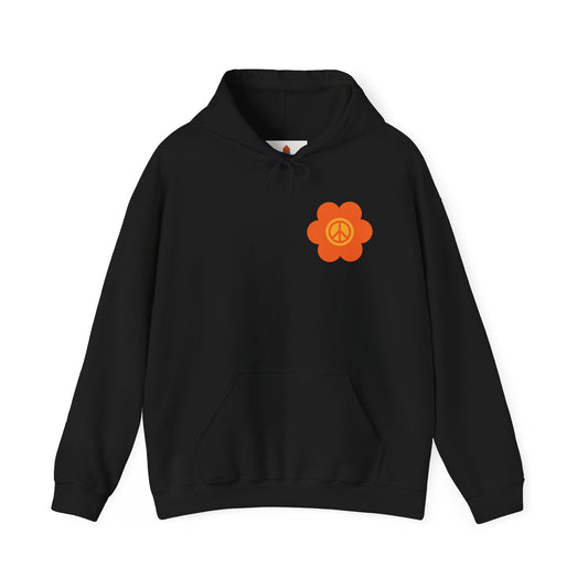 Peace Sign in Orange Flower Hoodie