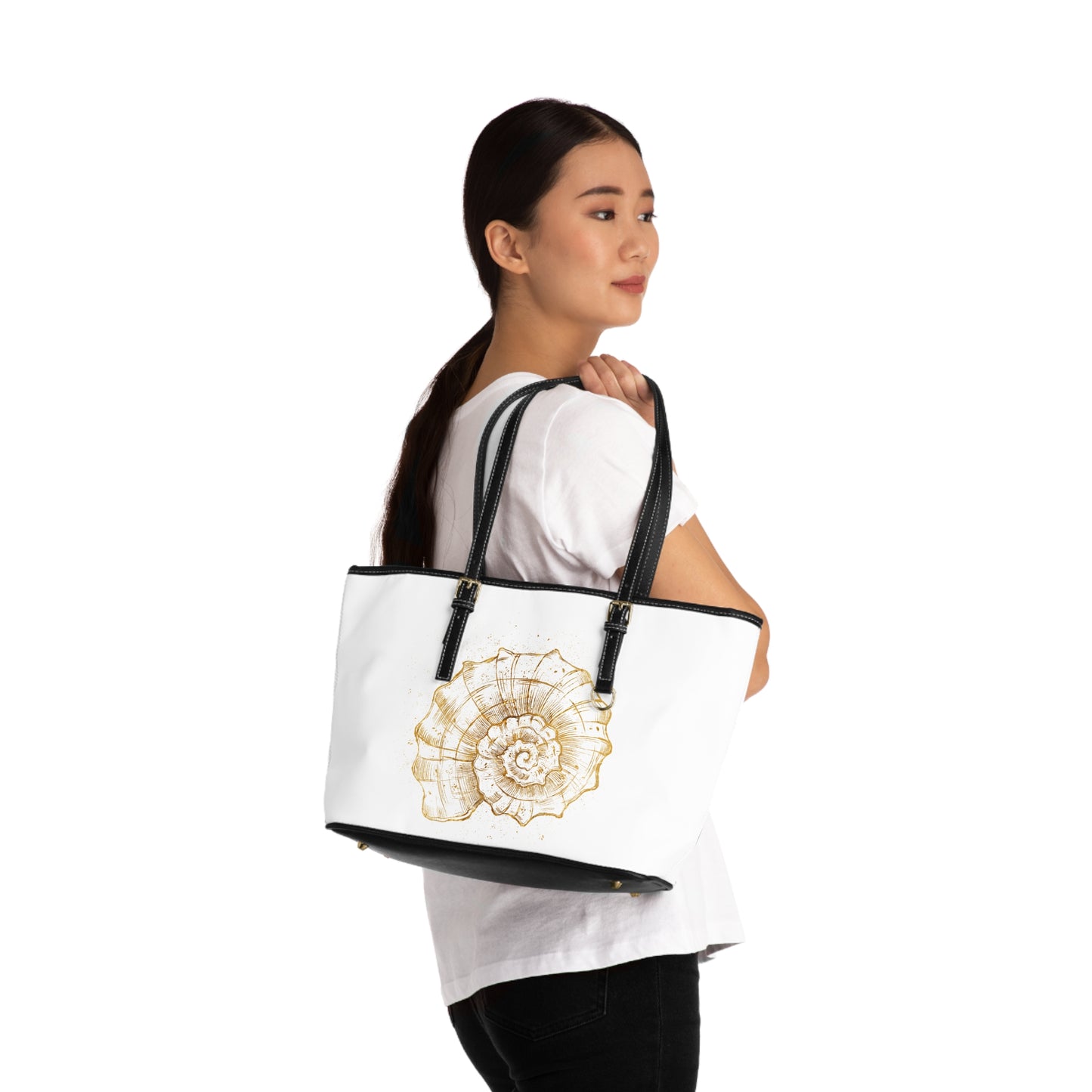 Spiral of Life Shell Leather Shoulder Bag