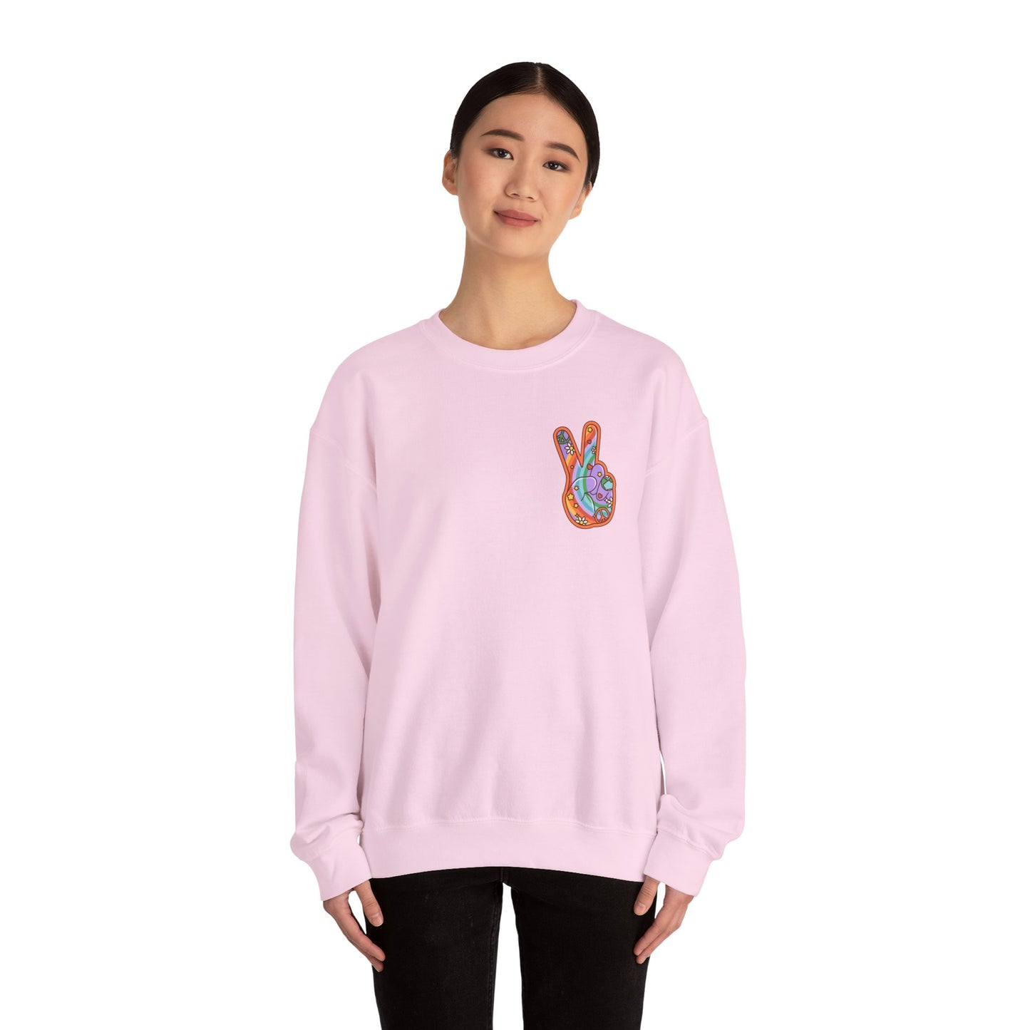 Hippie Peace Hand Sign Sweatshirt