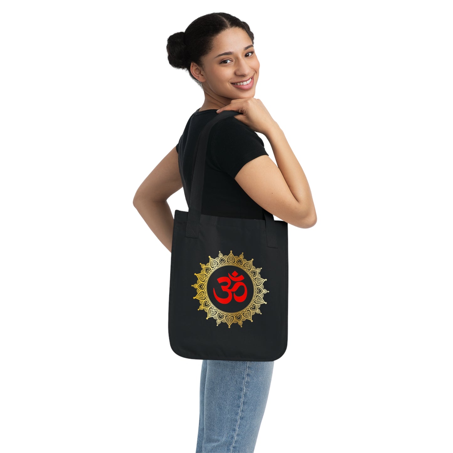 Golden Mandala Om Organic Canvas Tote Bag