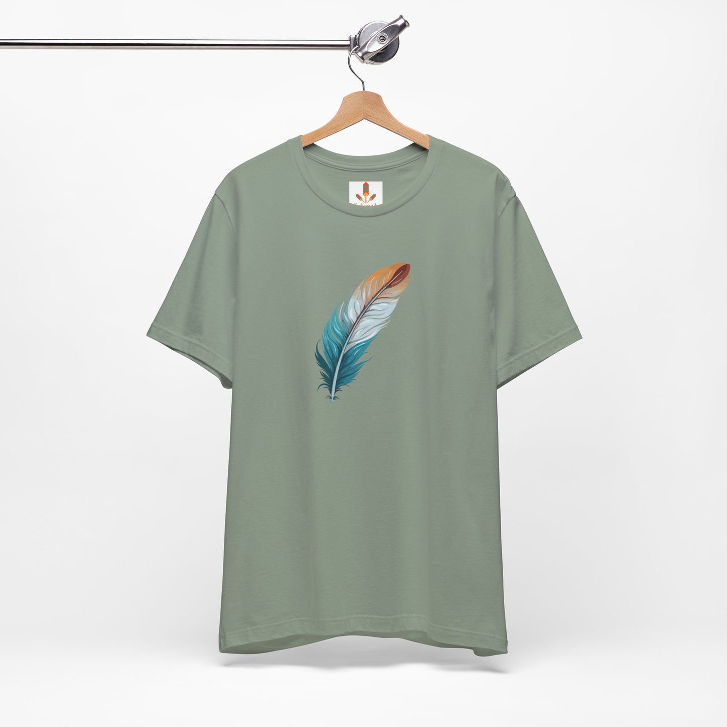 Blue and White Feather T-shirt