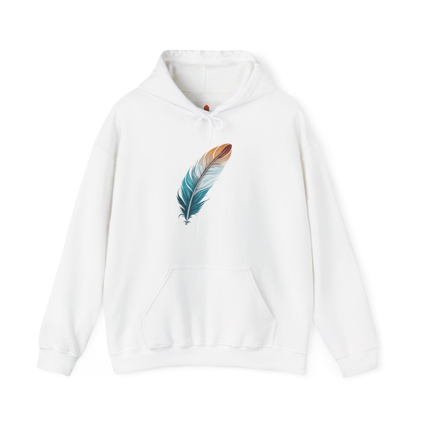 Blue and White Feather Hoodie