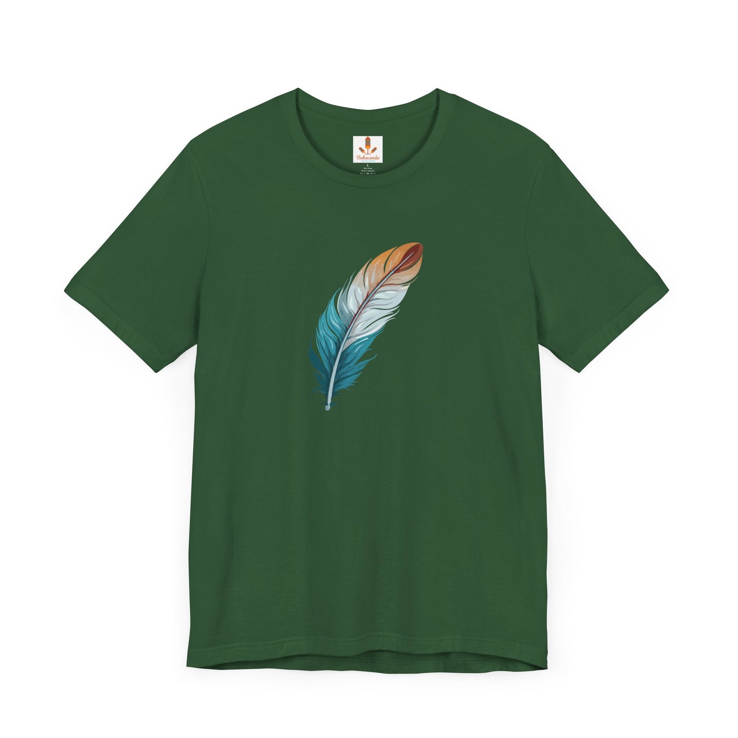 Blue and White Feather T-shirt