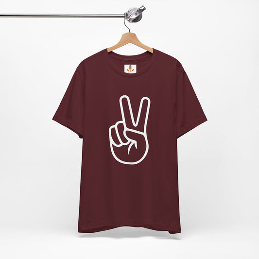 White Simple Peace Hand Sign T-shirt