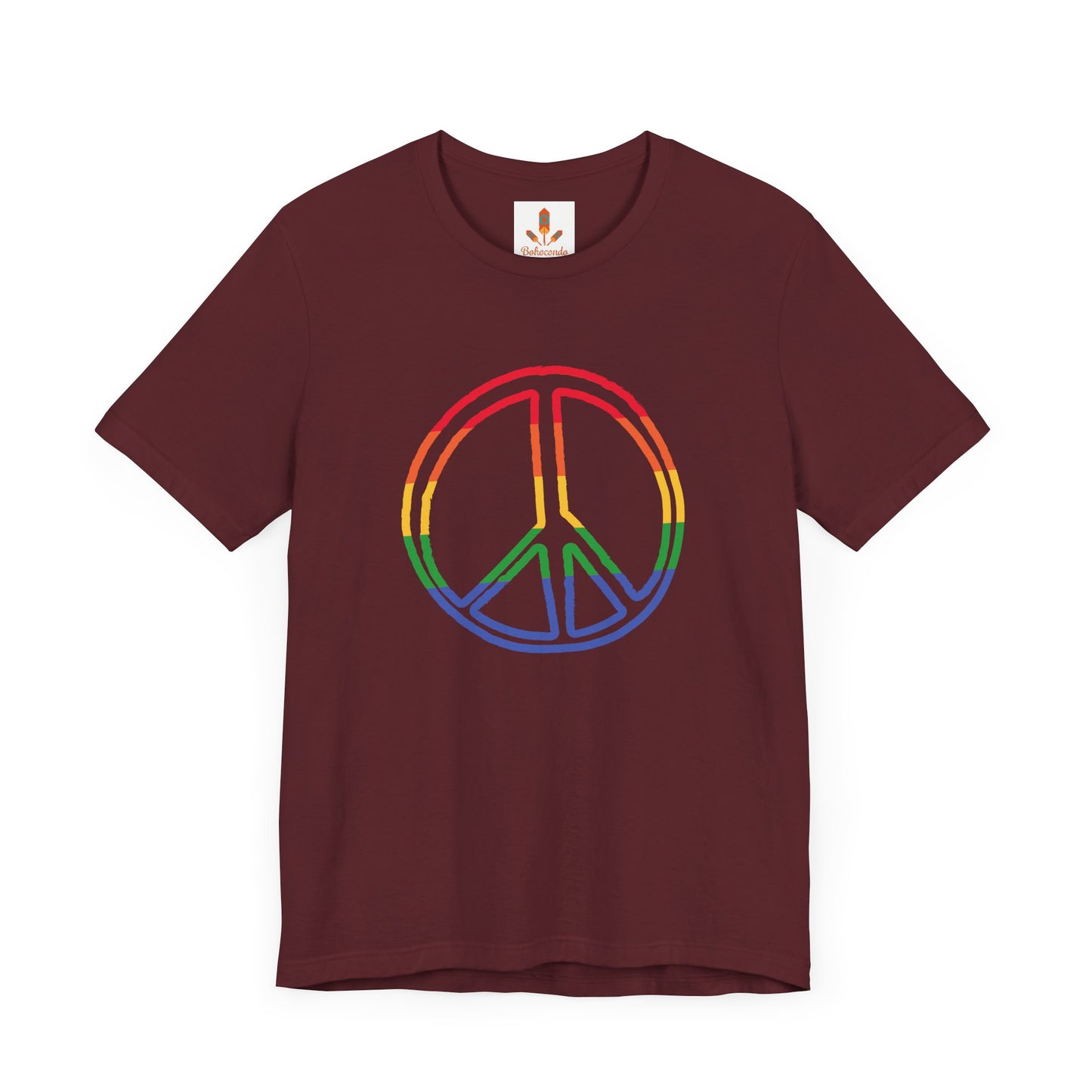 Drawing of Rainbow Peace Sign T-shirt