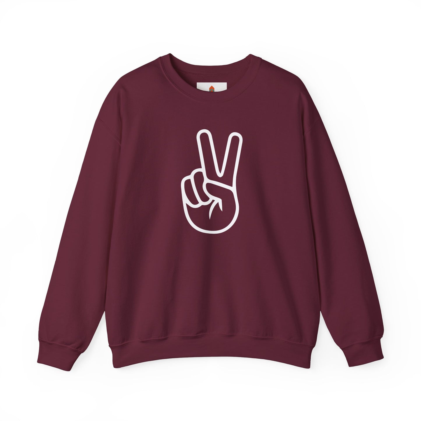 White Simple Peace Hand Sign Sweatshirt