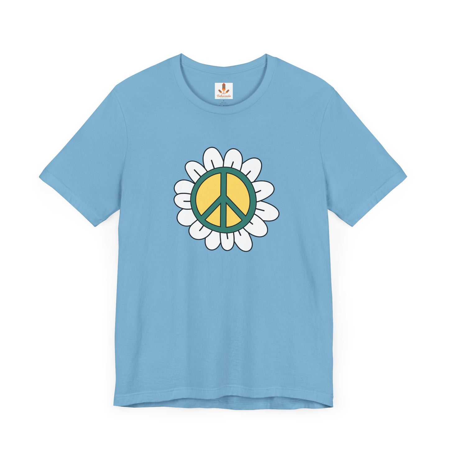 Peace Sign in White Flower T-shirt