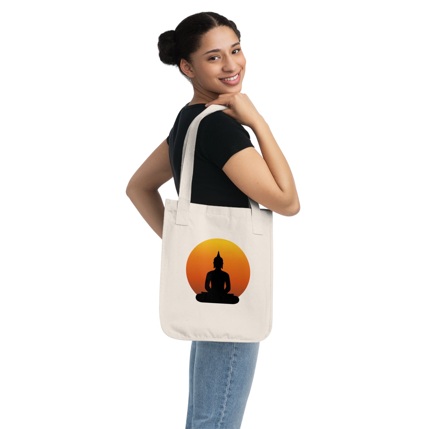 Buddha and the Sun Organic Canvas Tote Bag