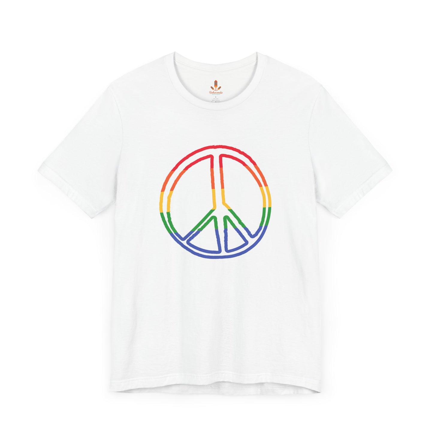 Drawing of Rainbow Peace Sign T-shirt