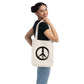 Brush Strokes Peace Sign Organic Canvas Tote Bag