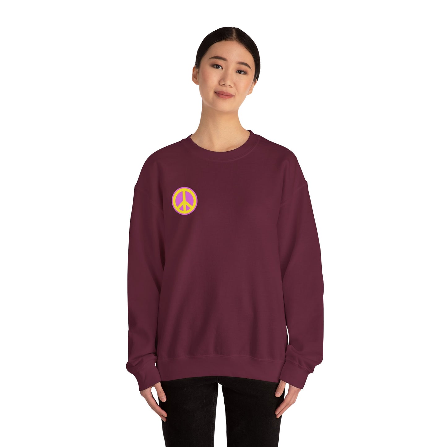 Yellow and Purple Peace Sign Sweatshirt