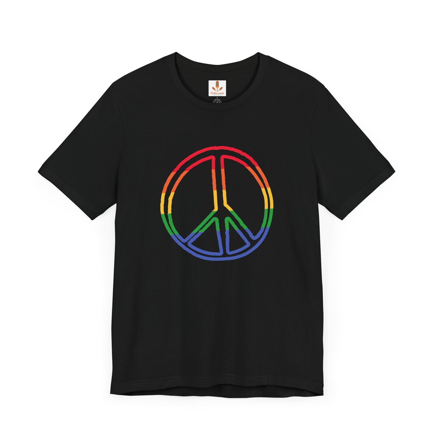 Drawing of Rainbow Peace Sign T-shirt